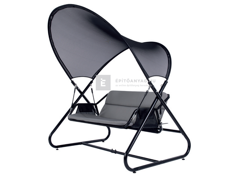 J-Home Nero kétszemélyes kerti hintaágy, 166x145x190 cm, fekete