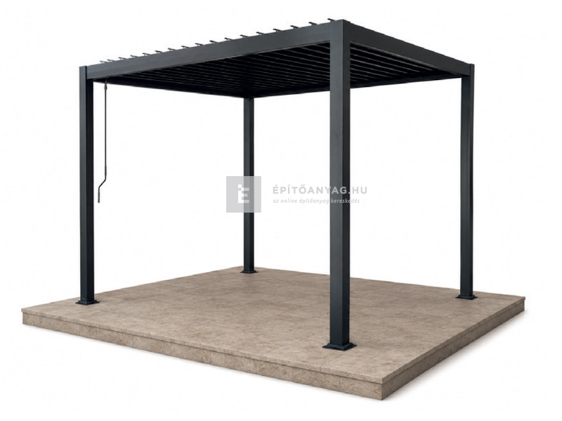 Sunrite Oliver pergola, átalakító konzollal 3x3 m, fekete