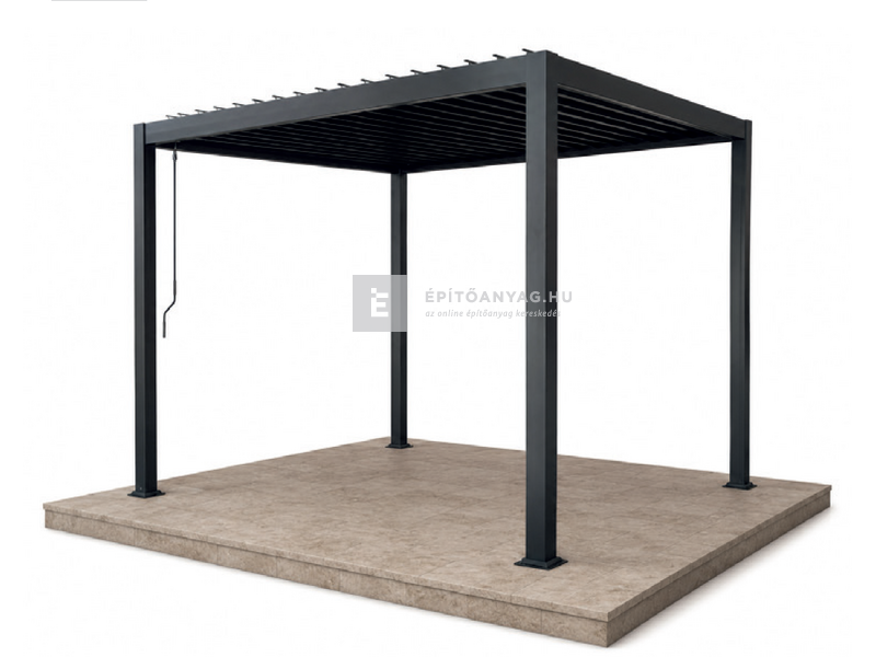 Sunrite Oliver pergola, átalakító konzollal 3x4 m, fekete