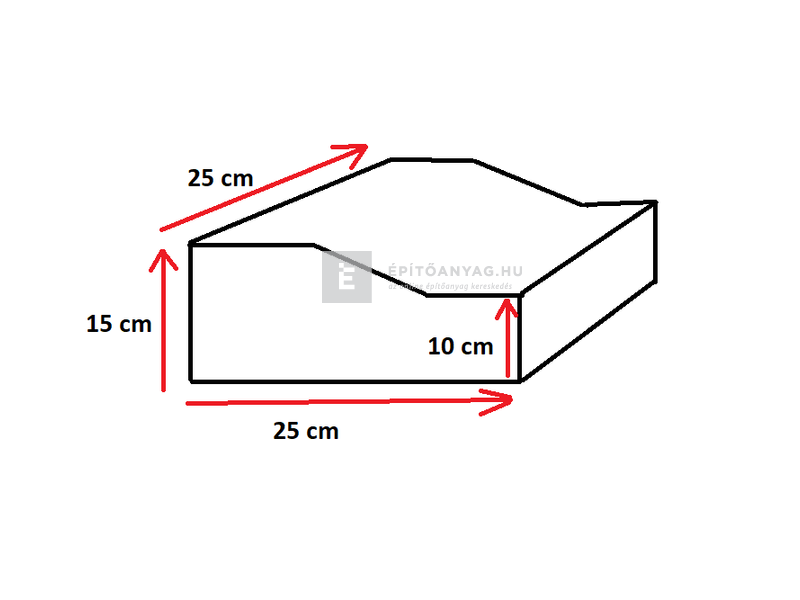 BetonLM K-szegély szürke 25x25x15/10 cm