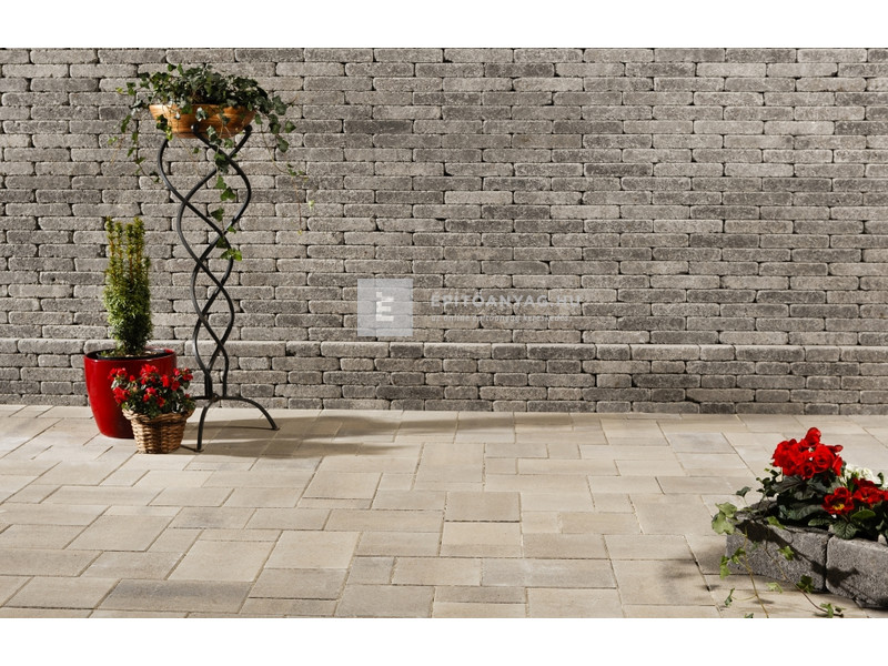 Leier Patio Térkő és falazóelem carbon melírozott 25x12,4 cm 5 cm