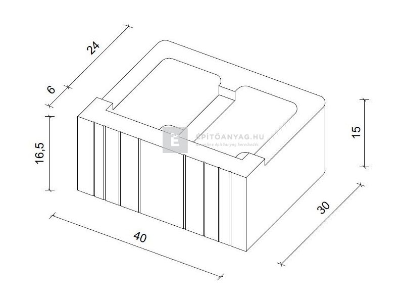 Abeton Via-Flor támfal barna 40x30x15 cm