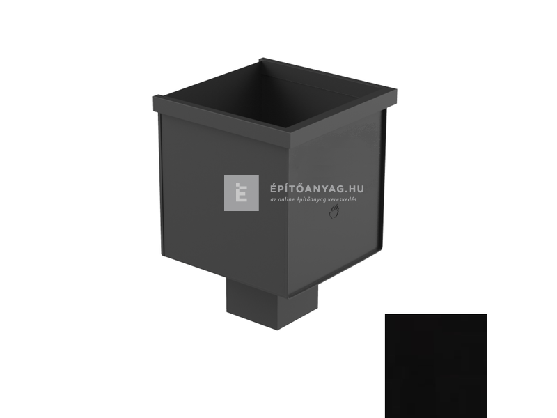 Galeco STAL2 080 fekete vízgyűjtő üst, 80x80mm kifolyó csonkkal, szögletes