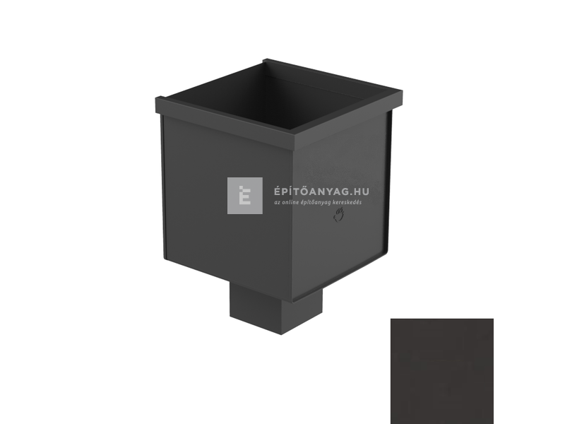 Galeco STAL2 080 grafit vízgyűjtő üst, 80x80mm kifolyó csonkkal, szögletes
